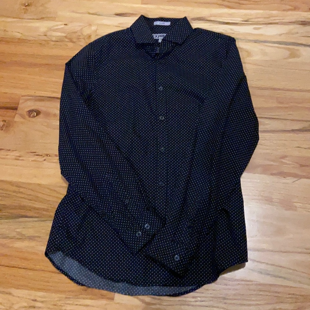 Express Fitted Button Up Dress Shirt